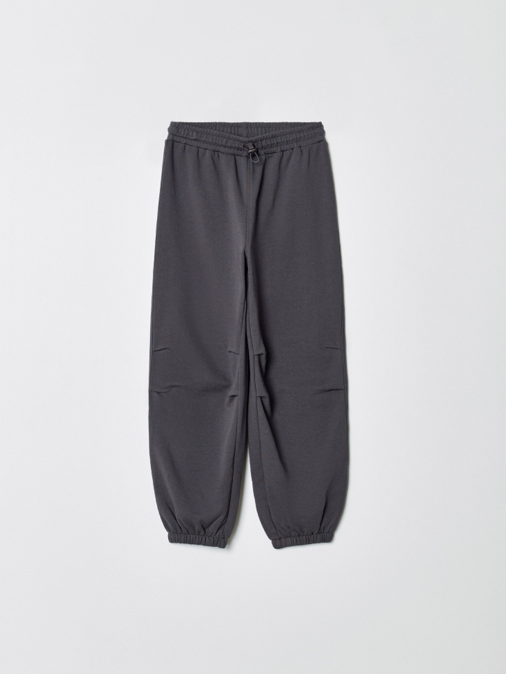 Трикотажные брюки-парашюты SELA для девочек, серый, арт. 34347