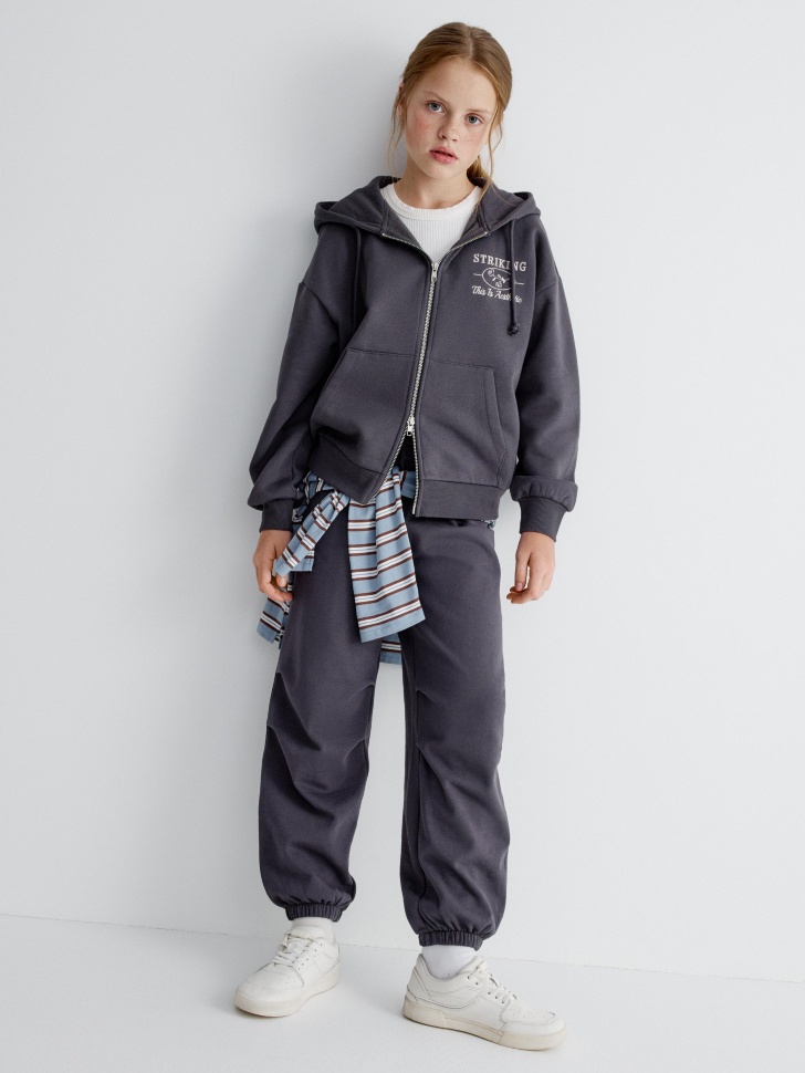 Трикотажные брюки-парашюты SELA для девочек, арт. 34347