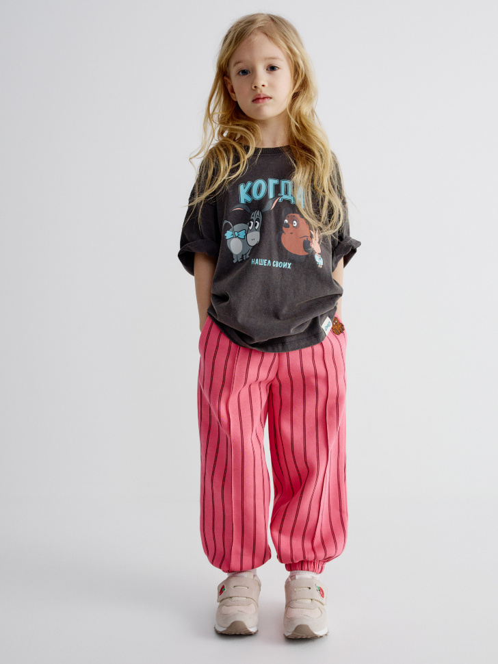 Джоггеры SELA x Союзмультфильм для девочек, арт. 35072