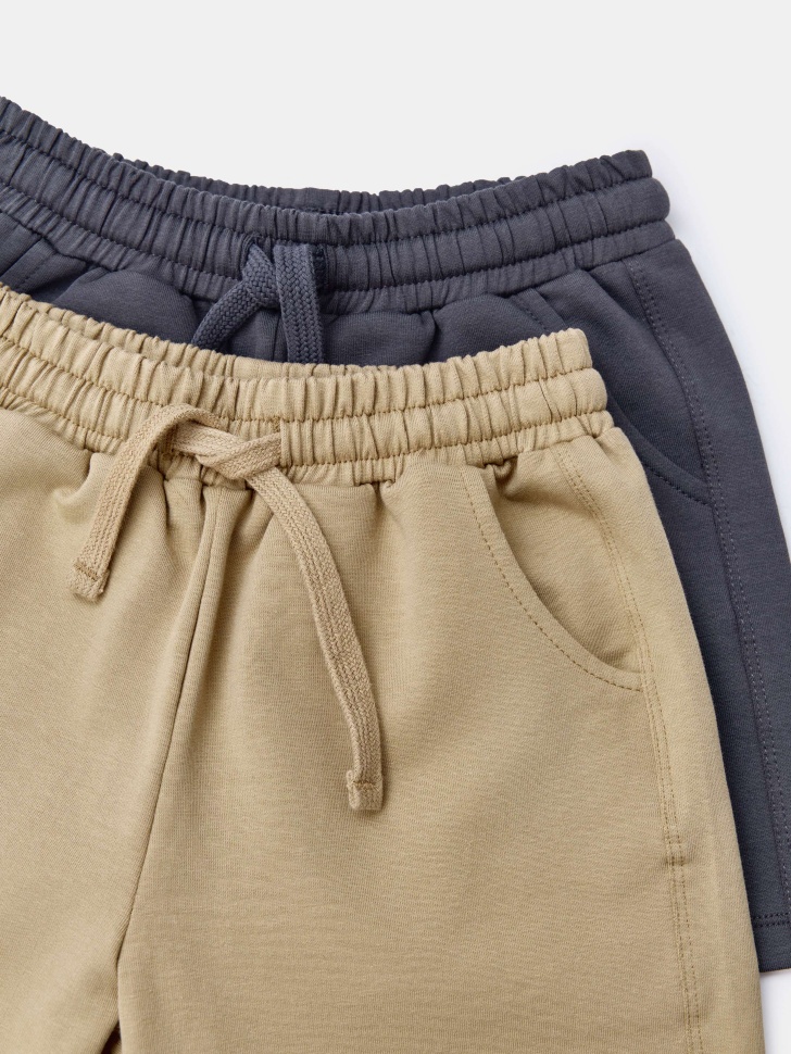 трикотажные базовые шорты для мальчиков, 2 шт. повседневного стиля с лицевой стороны