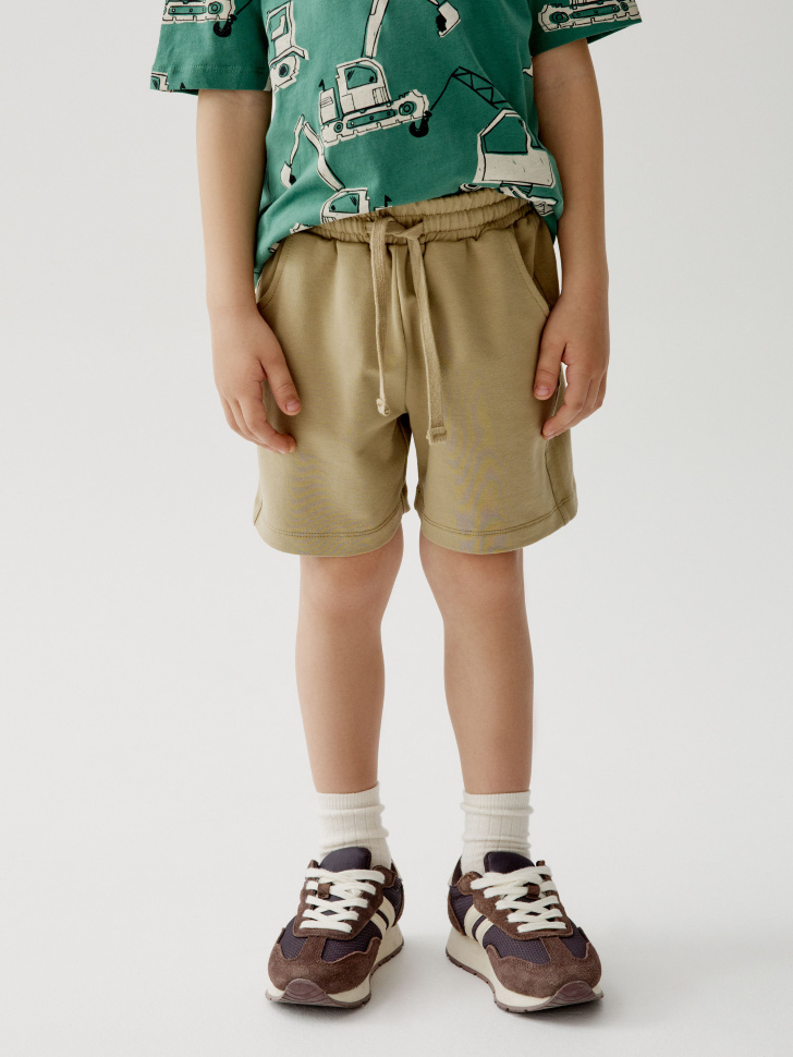 трикотажные базовые шорты для мальчиков, 2 шт. из хлопка спереди