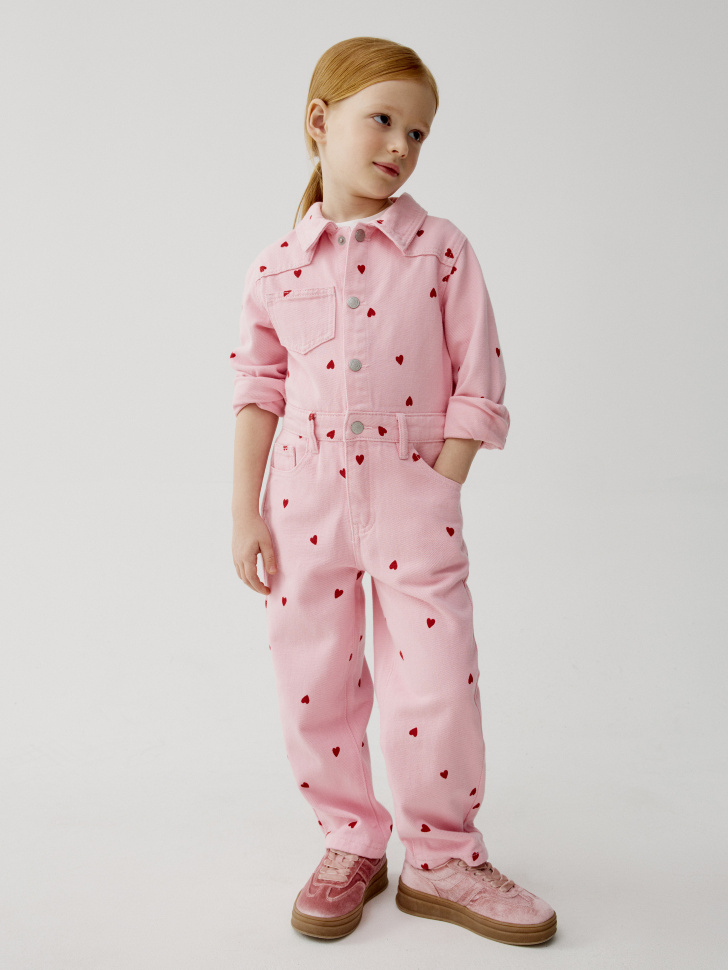 

Джинсовый комбинезон с принтом для девочек, SL6804041702