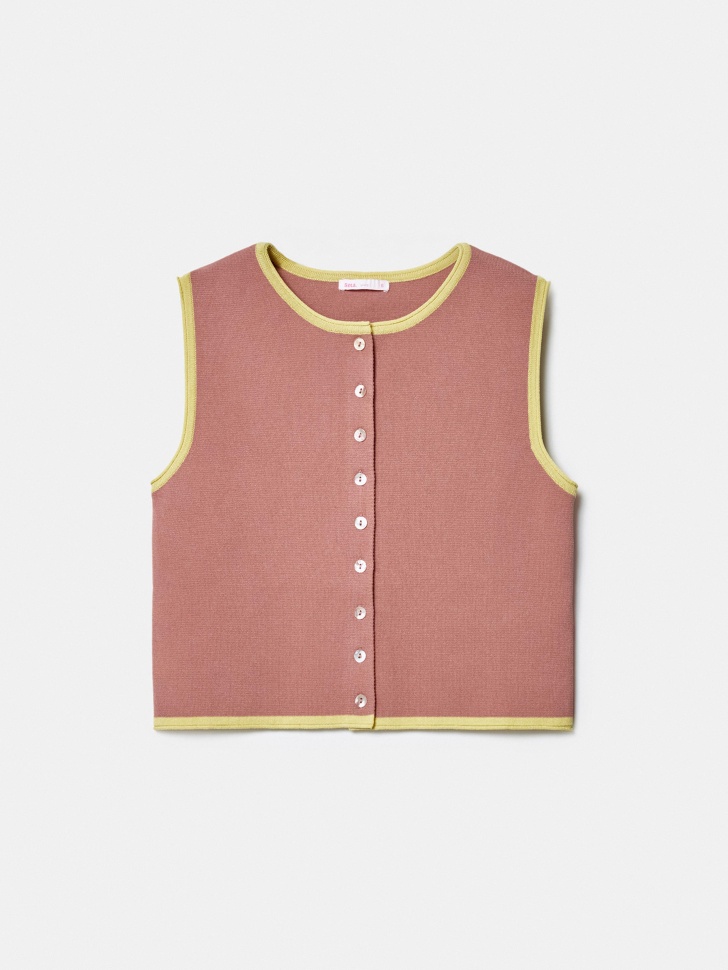Вязаный жилет SELA Young, розовый, арт. 44296