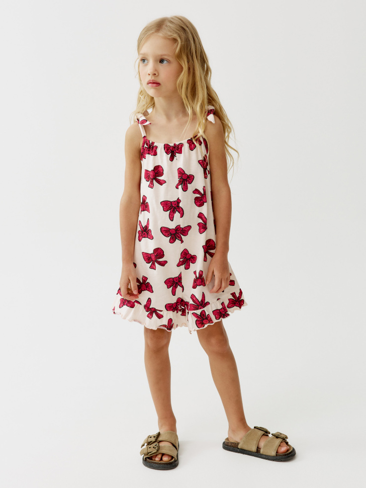 летний трикотажный комбинезон для девочек 4680704816563 фотография