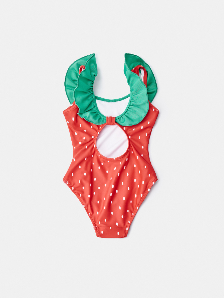 слитный купальник с принтом для девочек от бренда sela вид слева