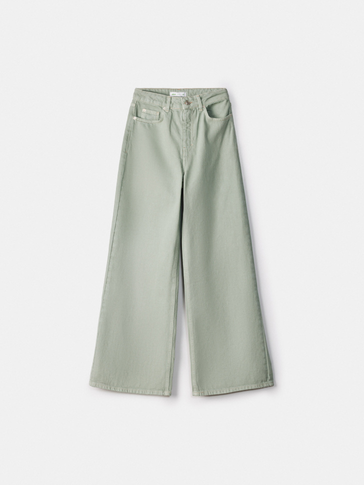 Джинсы широкие Sela, зеленый, арт. 54369