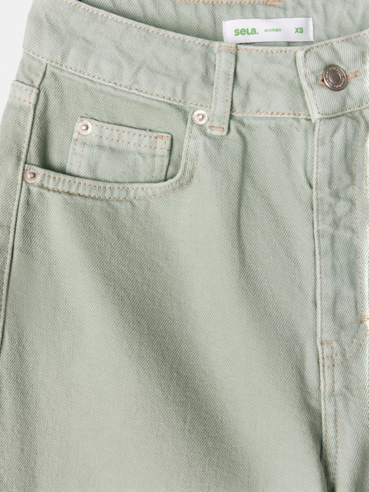 широкие джинсы со средней посадкой от бренда sela вид слева