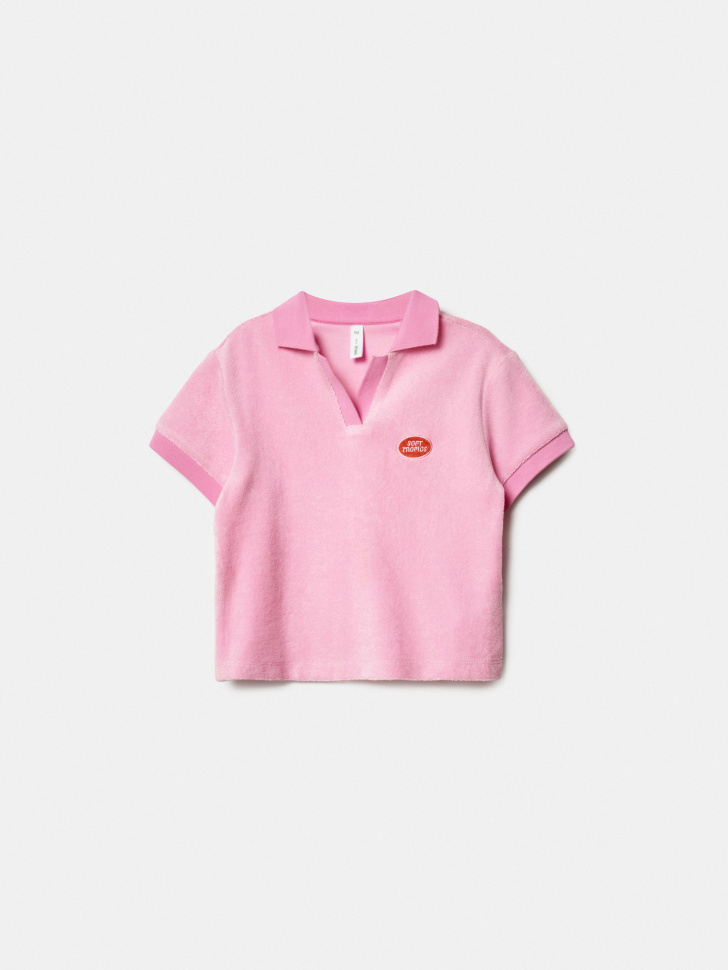 Поло Sela из махровой ткани, розовый, арт. 49627