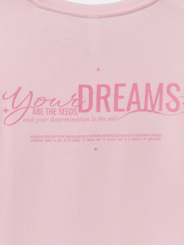 футболка с принтом из смесового тенселя по цене 1599 руб вид справа