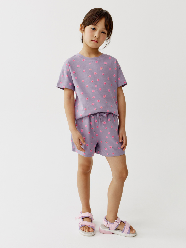 Трикотажные шорты Sela с принтом, фиолетовый, арт. 52577