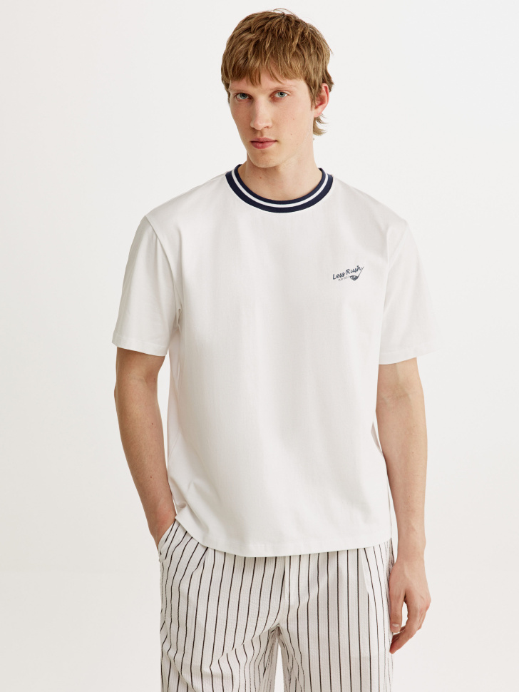 Футболка Sela оверсайз с принтом, белый, арт. 55047