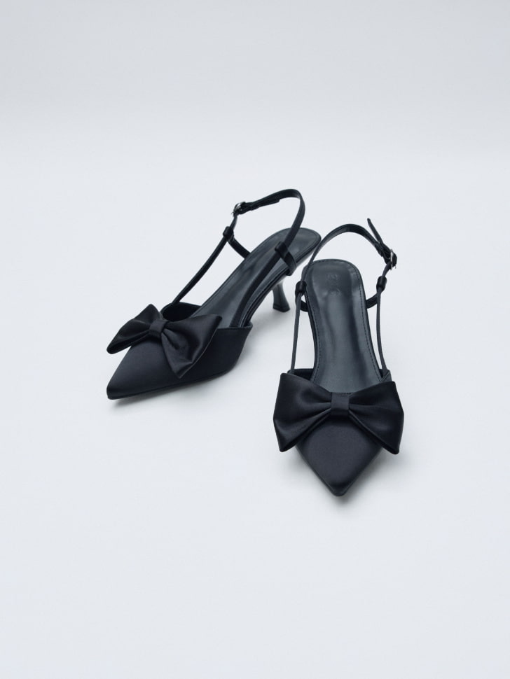 сатиновые туфли с бантом из россии вид сбоку