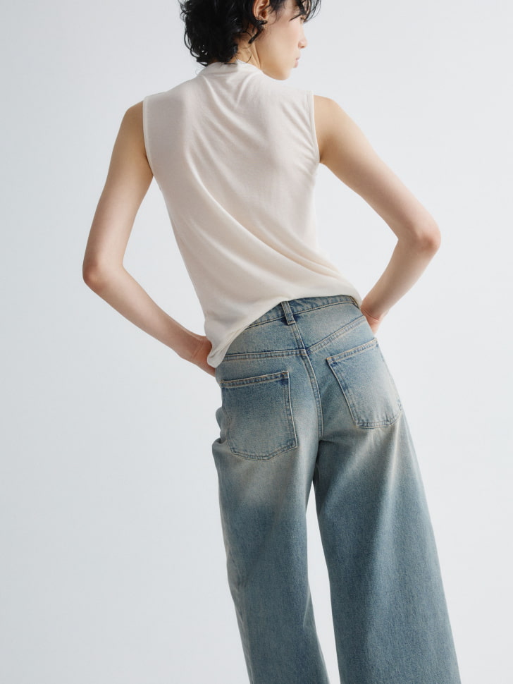 укороченные джинсы сulottes из хлопка спереди