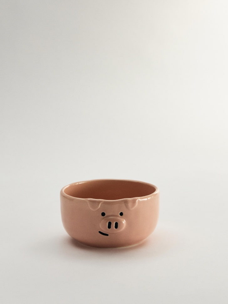 Детская глубокая тарелка из фарфора, розовый, арт. 16807