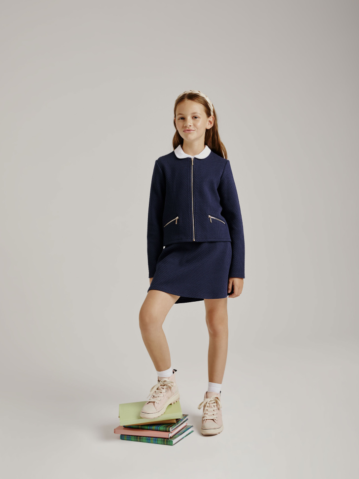 

Трикотажный жакет для девочек, Синий