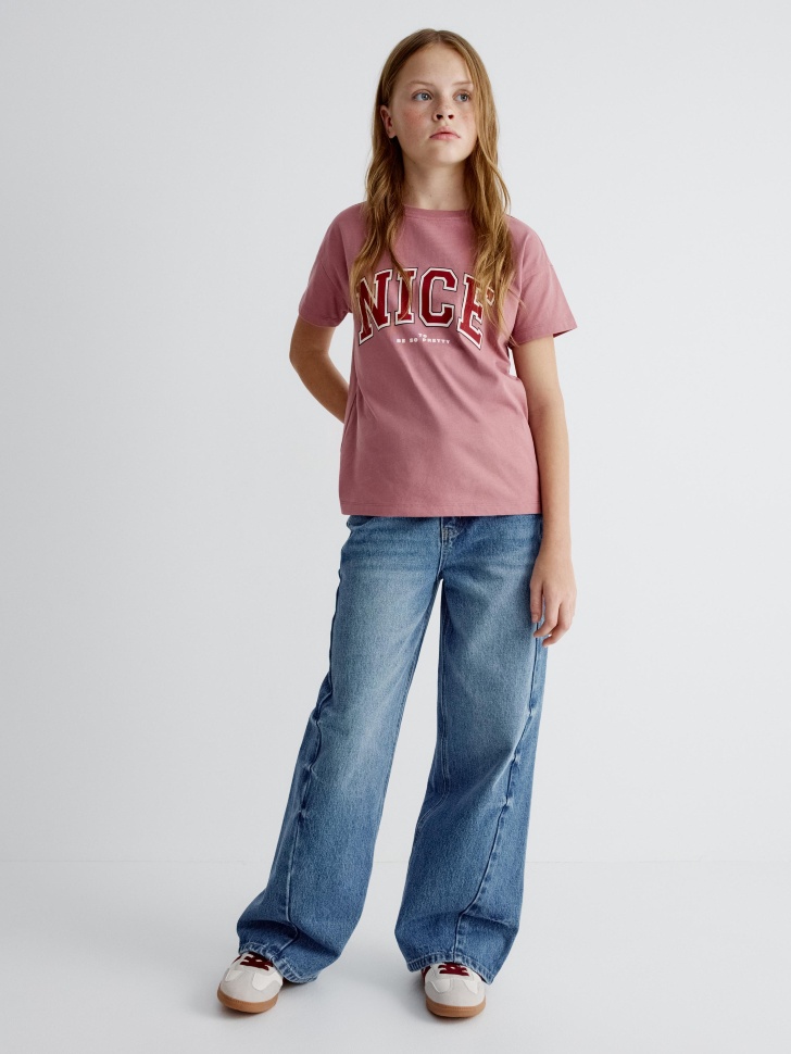 футболка с принтом для девочек от бренда sela вид слева