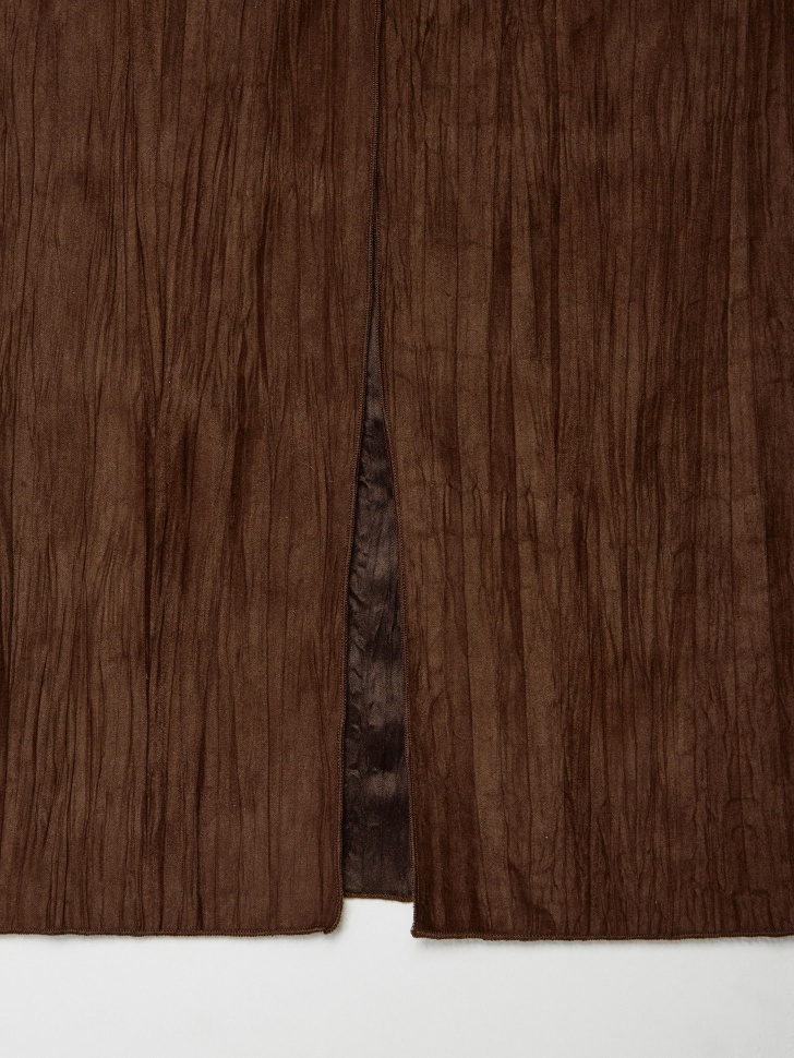 юбка миди из жатой искусственной замши для взрослого возраста с изнаночной стороны