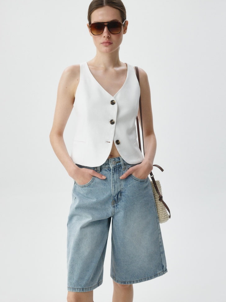 джинсовые шорты loose bermuda 4680704673012 по низкой цене