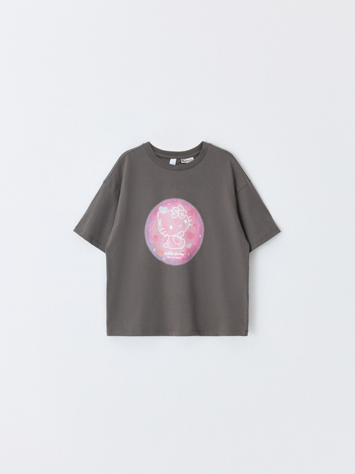 

Футболка оверсайз с принтом Hello Kitty для девочек