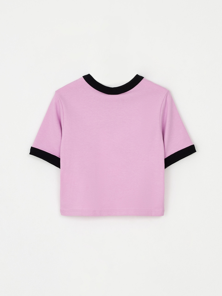 Укороченная футболка с принтом для девочек (розовый, 122) sela 4680129700140 - фото 2