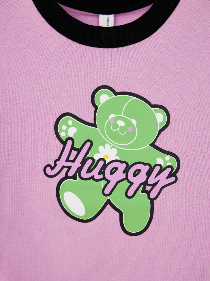 Укороченная футболка с принтом для девочек (розовый, 122) sela 4680129700140 - фото 3