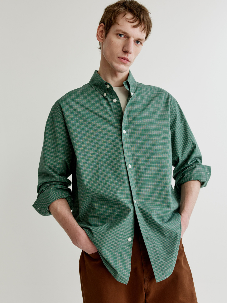 Хлопковая рубашка SELA в клетку, арт. 37275