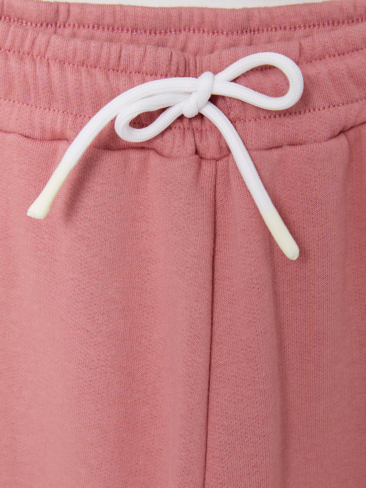 Трикотажные брюки с лампасами для девочек (бордовый, 146/ 11-12 YEARS) sela 4603375373067 - фото 3