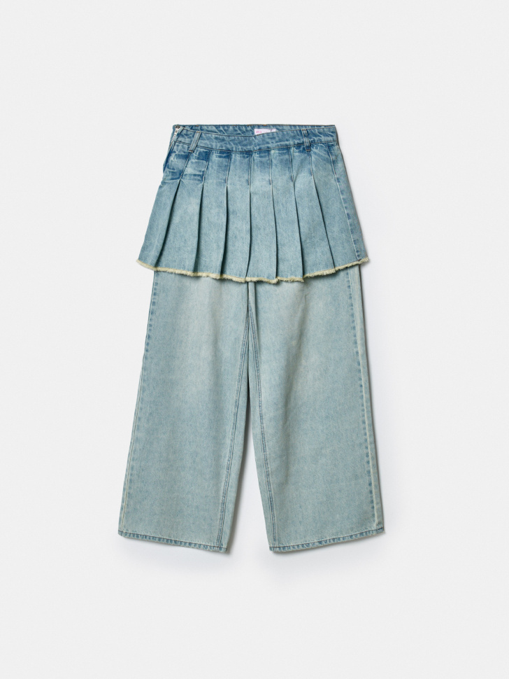 Женские джинсы SELA с плиссировкой, голубой, арт. 42993