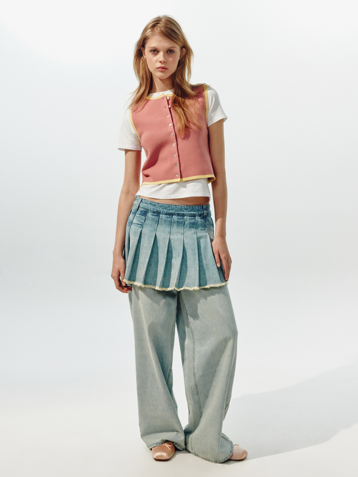 

Прямые джинсы с юбкой в складку из линейки SELA Young, SL6804211403