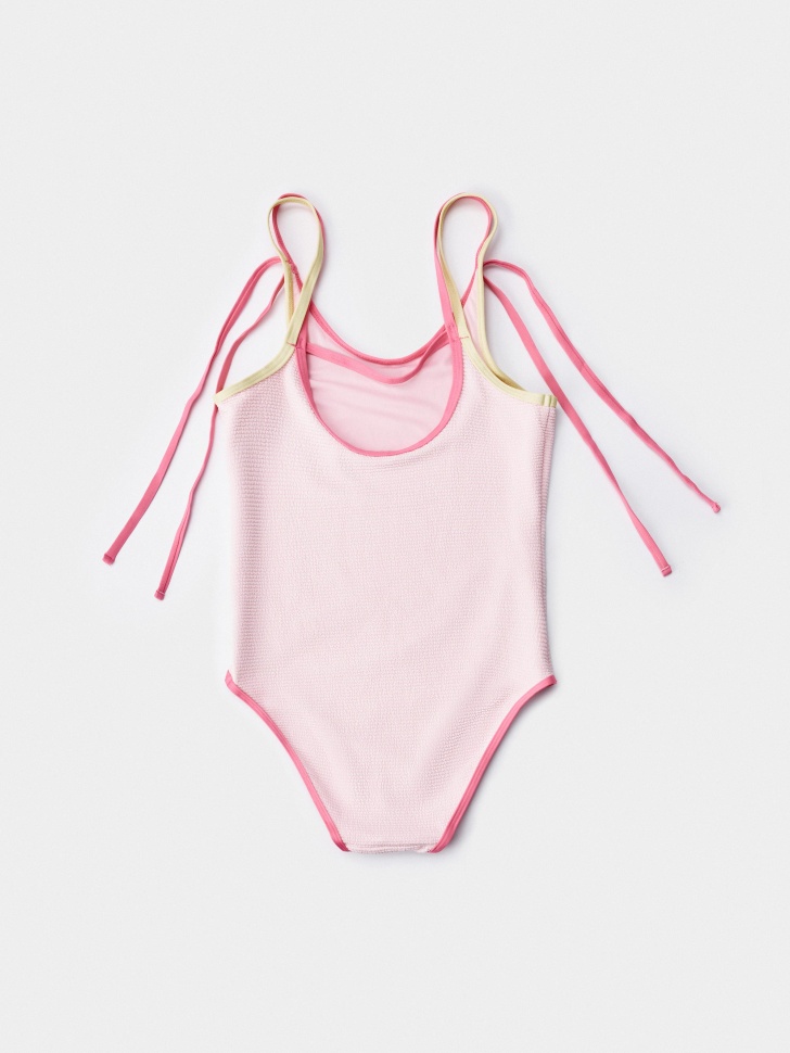 слитный купальник с двойными бретелями для девочек от бренда sela вид слева