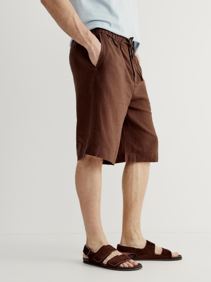 шорты из 100% премиального льна из россии вид сбоку