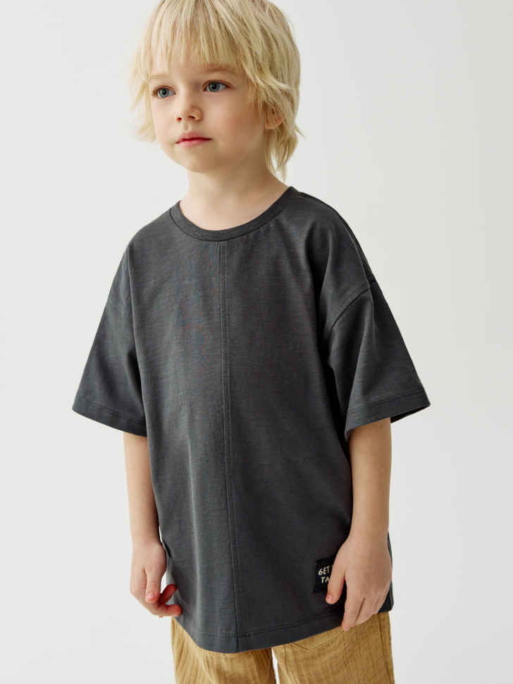 Футболка оверсайз Sela с принтом, серый, арт. 54367