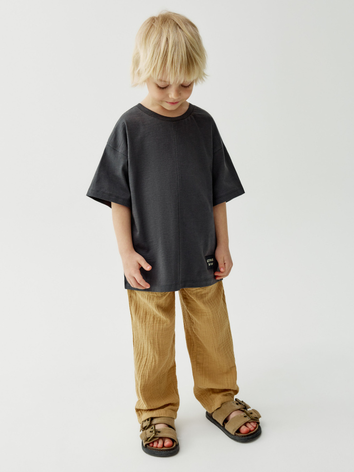 футболка оверсайз с принтом для мальчиков по цене 799 руб вид справа