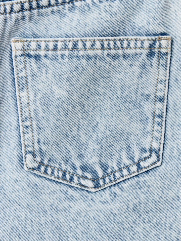 джинсовые шорты с разрезами для девочек из хлопка спереди