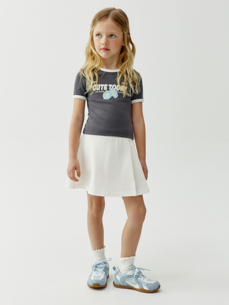 Юбка-шорты Sela в складку, белый, арт. 53708