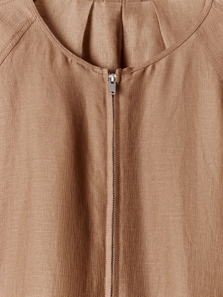 легкая куртка из льна и шелка премиум качества от бренда sela вид слева