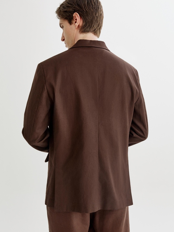 пиджак приталенного силуэта из хлопка и льна по цене 7999 руб вид справа