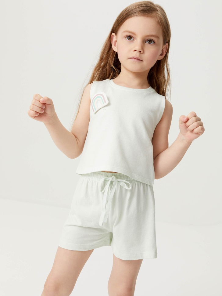 Трикотажная пижама для девочек (зеленый, 104-110 (4-5 YEARS)) sela 4603375780308 - фото 9