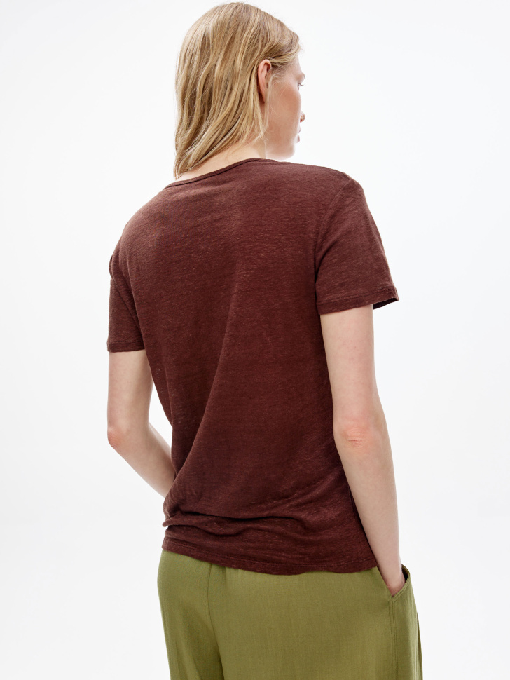 футболка полупрозрачная из льна по цене 2799 руб вид справа