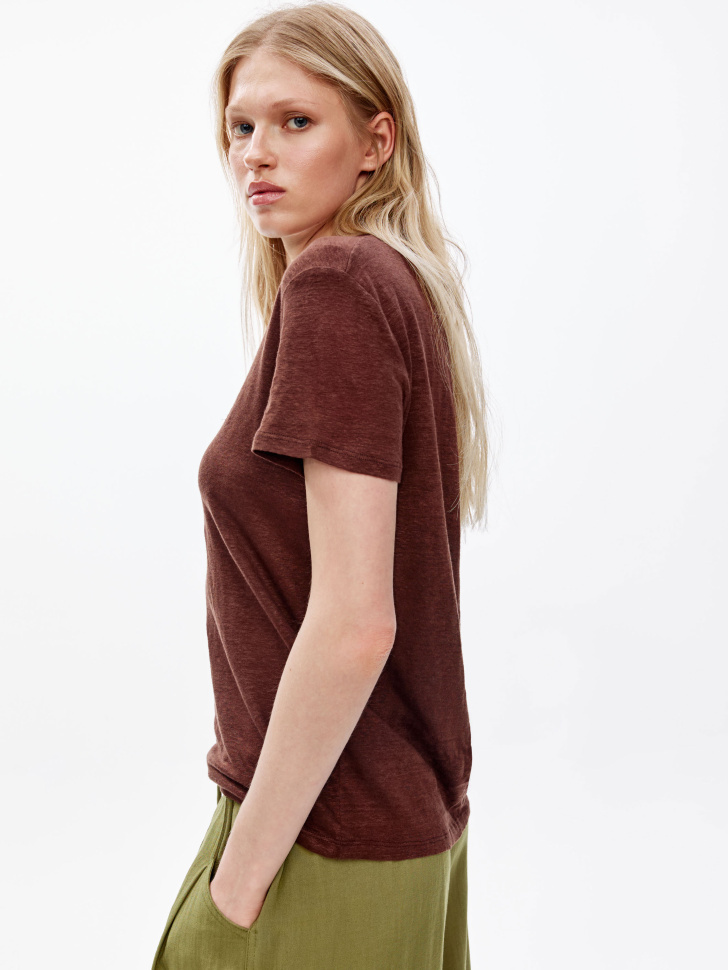 футболка полупрозрачная из льна из россии вид сбоку