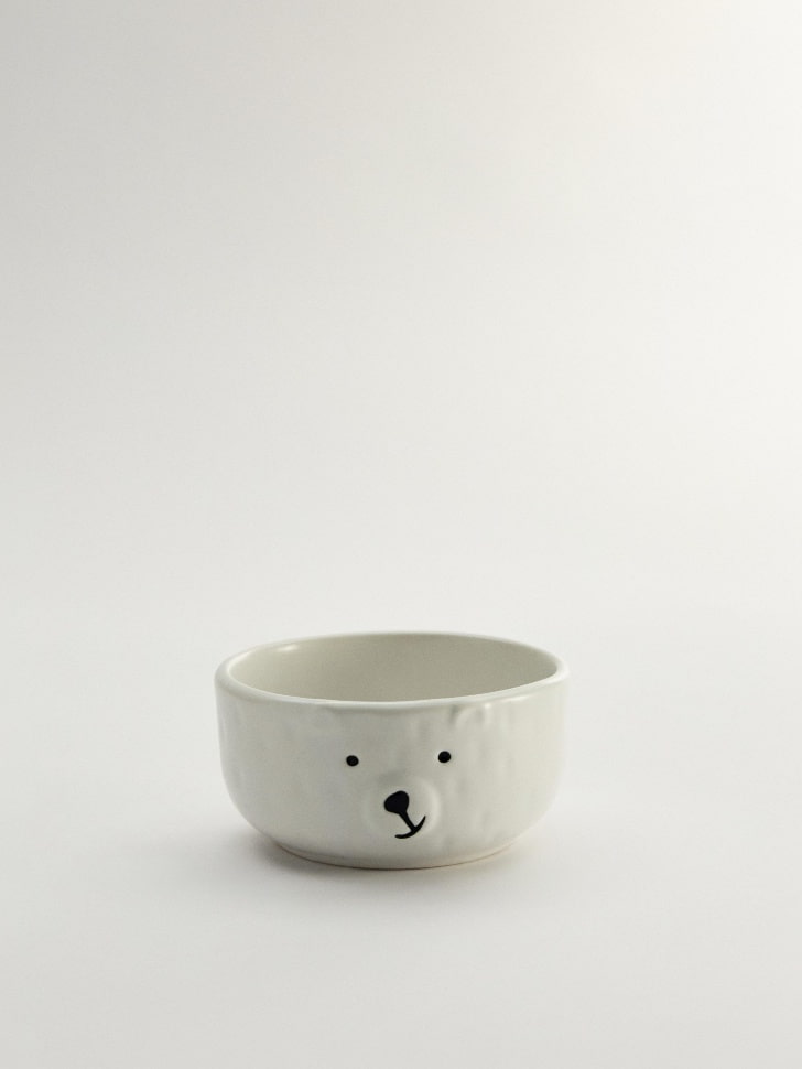 Детская глубокая тарелка из фарфора, белый, арт. 001