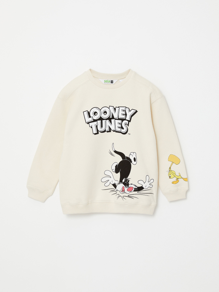

Трикотажный свитшот с принтом Looney Tunes для мальчиков, Белый