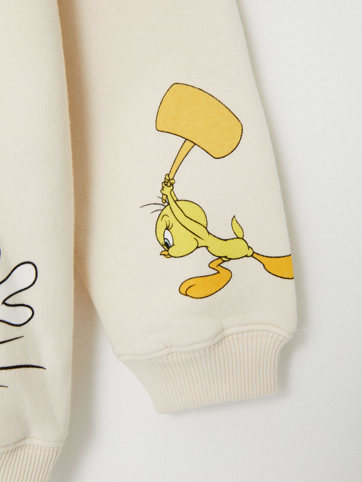 Трикотажный свитшот с принтом Looney Tunes для мальчиков  (белый, 110/ 5-6 YEARS) sela 4680129154585 - фото 2