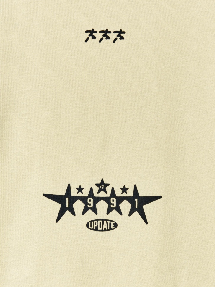 футболка оверсайз с принтом для мальчиков из хлопка спереди