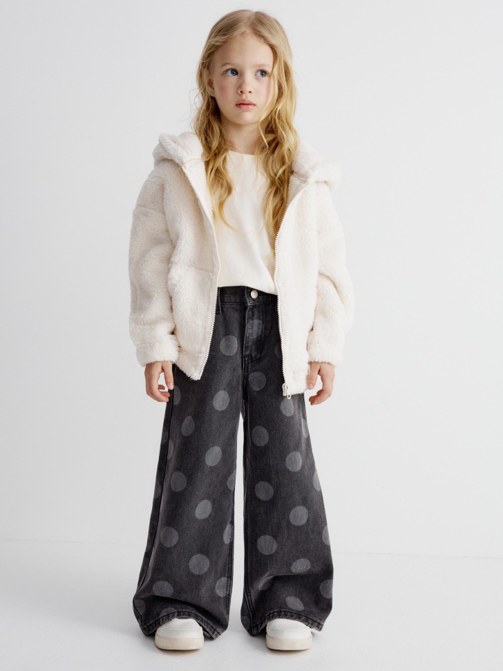 Джинсы Wide leg с принтом SELA для девочек, арт. 34808