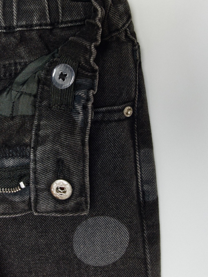 джинсы wide leg с принтом для девочек из хлопка спереди