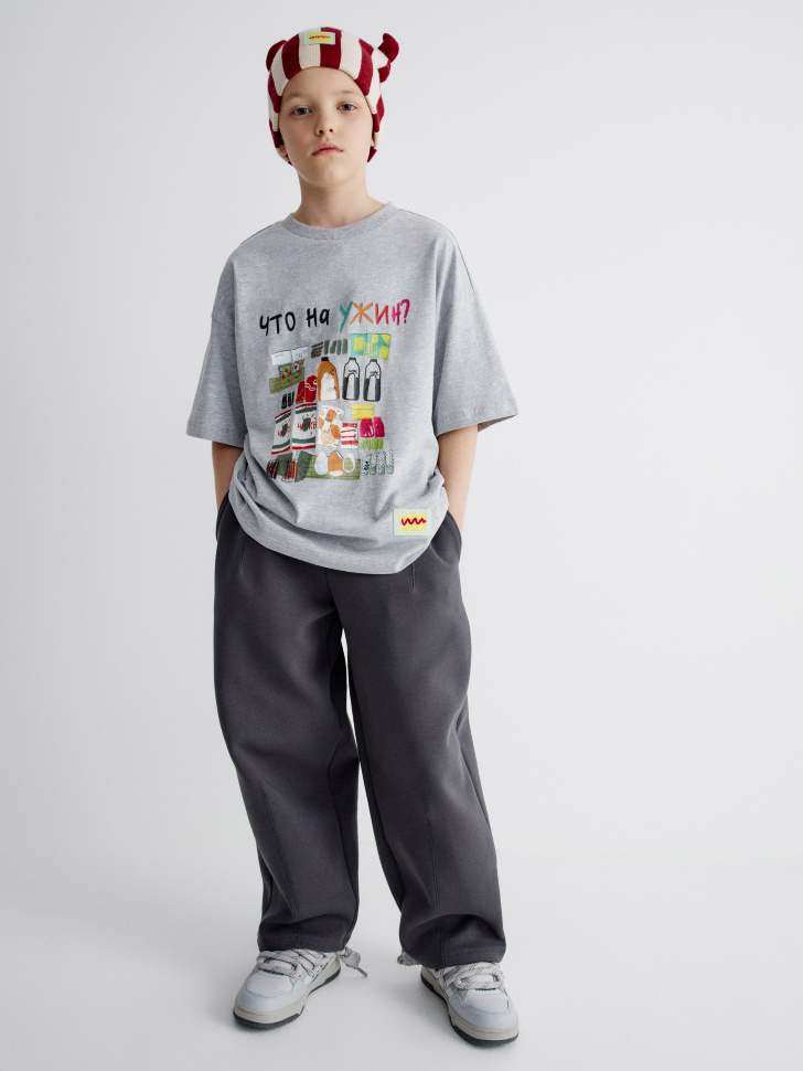 футболка оверсайз с принтом для мальчиков от бренда sela вид слева