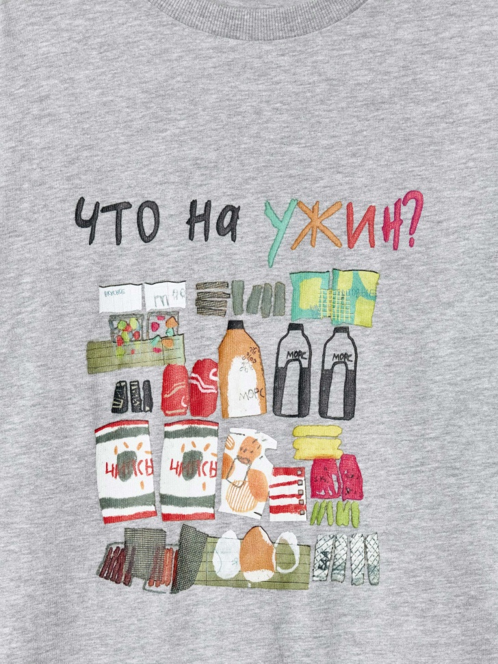 футболка оверсайз с принтом для мальчиков по цене 999 руб вид справа