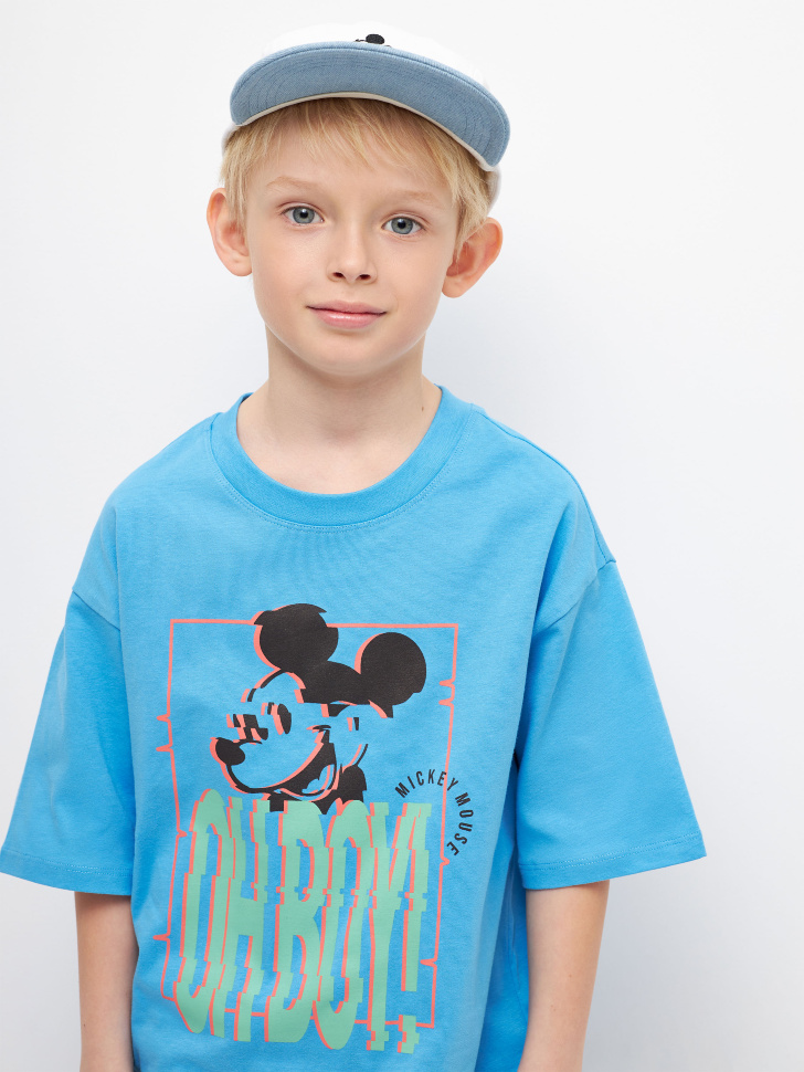 

Футболка оверсайз с принтом Disney Mickey Mouse для мальчиков, Синий