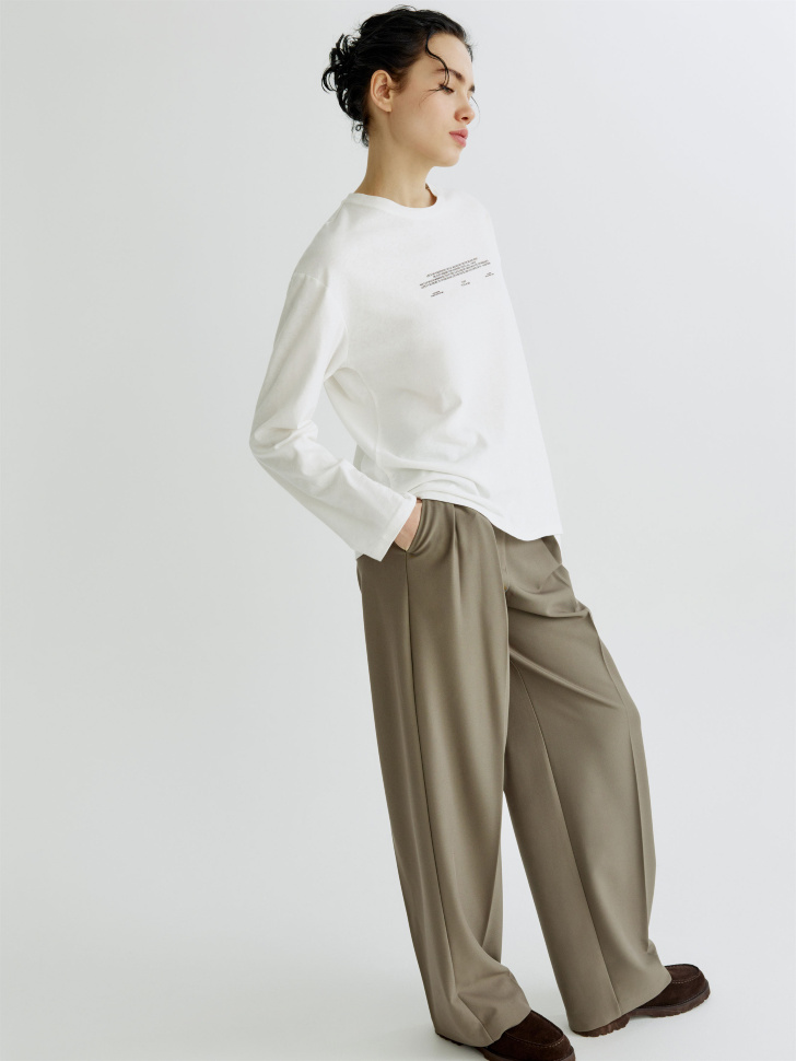 лонгслив оверсайз с принтом из смесового льна из россии вид сбоку